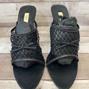 Prada Calzature Donna black strappy high heels